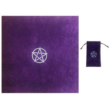 Load image into Gallery viewer, Pentagram Tarot cloth with Bag Velvet Altar
